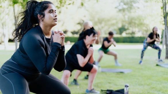 Outdoor personal training session in East London park